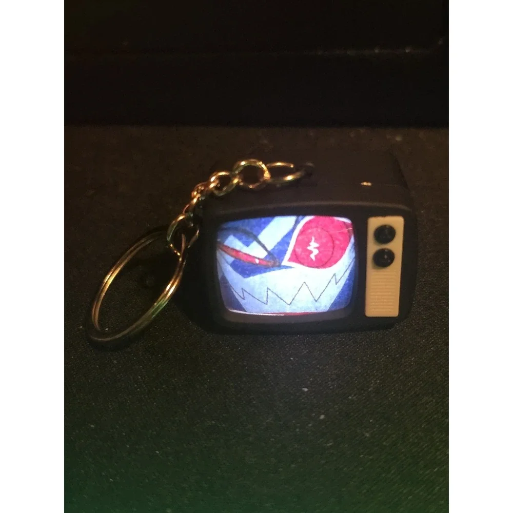 Hazbin Hotel Vox Keychain With Light and Static Sound Clip Electronic Toy Charm